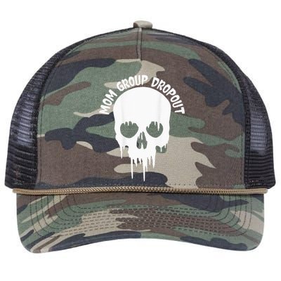 Mom Group Dropout Funny Skull Blood Scary Mom Mama Halloween Retro Rope Trucker Hat Cap