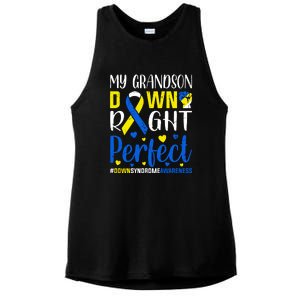 My Grandson Down Right Perfect Down Syndrome Awareness Day Gift Ladies PosiCharge Tri-Blend Wicking Tank