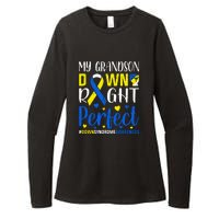 My Grandson Down Right Perfect Down Syndrome Awareness Day Gift Womens CVC Long Sleeve Shirt