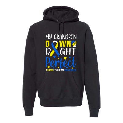 My Grandson Down Right Perfect Down Syndrome Awareness Day Gift Premium Hoodie