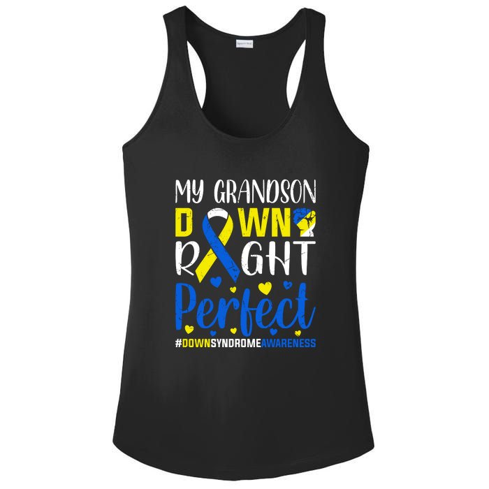 My Grandson Down Right Perfect Down Syndrome Awareness Day Gift Ladies PosiCharge Competitor Racerback Tank