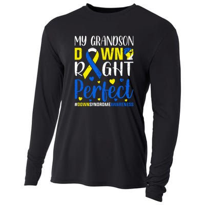 My Grandson Down Right Perfect Down Syndrome Awareness Day Gift Cooling Performance Long Sleeve Crew