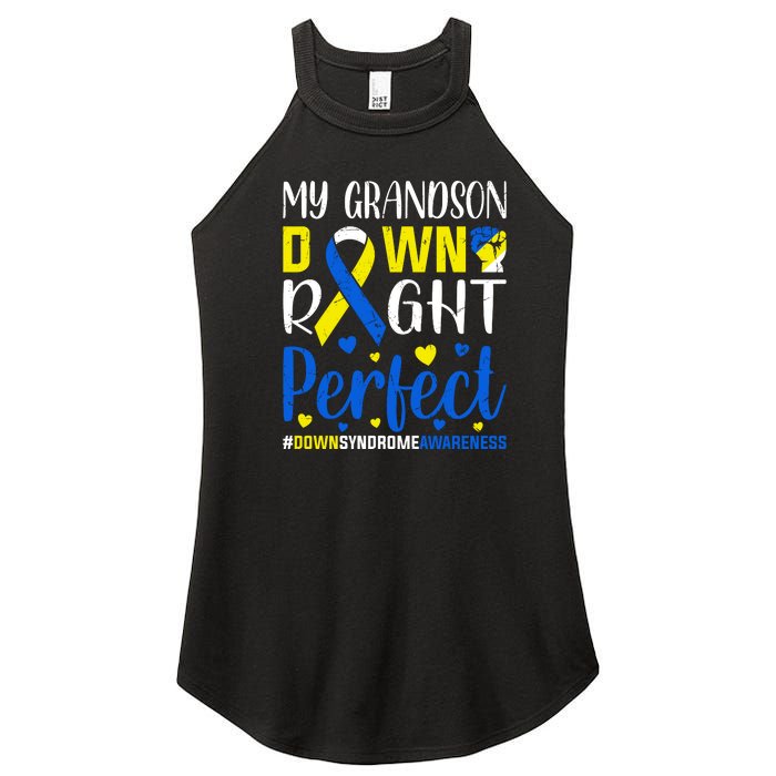 My Grandson Down Right Perfect Down Syndrome Awareness Day Gift Women's Perfect Tri Rocker Tank