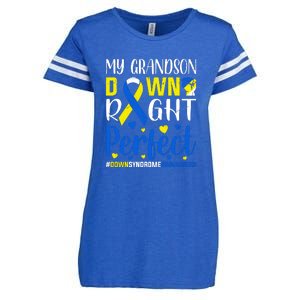 My Grandson Down Right Perfect Down Syndrome Awareness Day Gift Enza Ladies Jersey Football T-Shirt