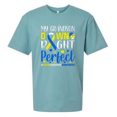 My Grandson Down Right Perfect Down Syndrome Awareness Day Gift Sueded Cloud Jersey T-Shirt