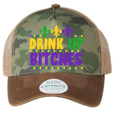 Mardi Gras Drink Up Bitches Legacy Tie Dye Trucker Hat