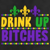 Mardi Gras Drink Up Bitches 7 Panel Mesh Trucker Snapback Hat