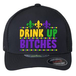 Mardi Gras Drink Up Bitches Flexfit Unipanel Trucker Cap