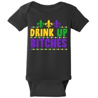Mardi Gras Drink Up Bitches Baby Bodysuit