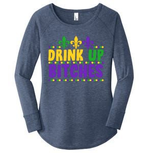 Mardi Gras Drink Up Bitches Women's Perfect Tri Tunic Long Sleeve Shirt