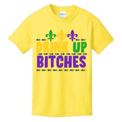 Mardi Gras Drink Up Bitches Kids T-Shirt