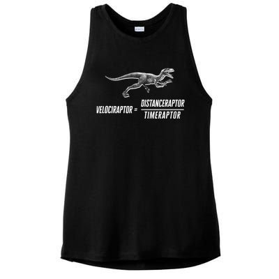 Math Geek Dinosaur Velociraptor Equation v2 Ladies PosiCharge Tri-Blend Wicking Tank