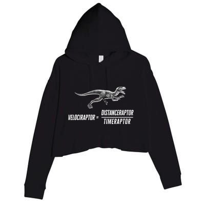 Math Geek Dinosaur Velociraptor Equation v2 Crop Fleece Hoodie