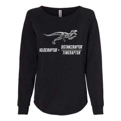 Math Geek Dinosaur Velociraptor Equation v2 Womens California Wash Sweatshirt