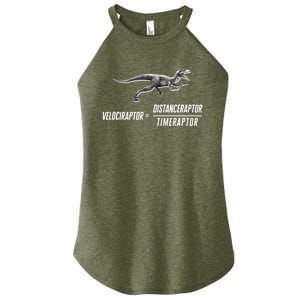 Math Geek Dinosaur Velociraptor Equation v2 Women's Perfect Tri Rocker Tank