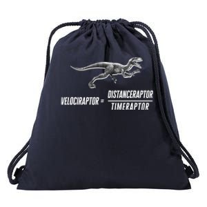 Math Geek Dinosaur Velociraptor Equation v2 Drawstring Bag