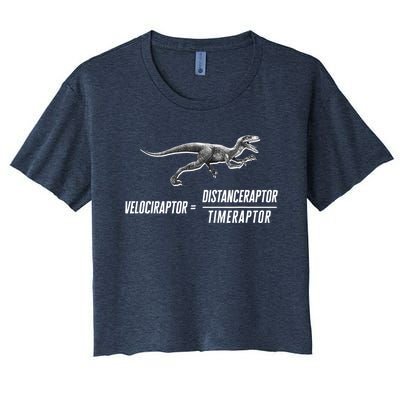 Math Geek Dinosaur Velociraptor Equation v2 Women's Crop Top Tee