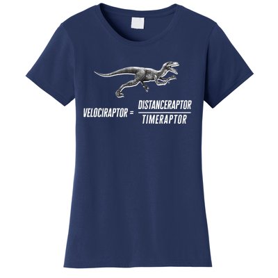 Math Geek Dinosaur Velociraptor Equation v2 Women's T-Shirt