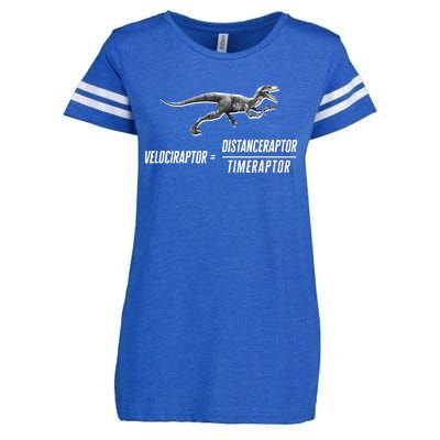 Math Geek Dinosaur Velociraptor Equation v2 Enza Ladies Jersey Football T-Shirt