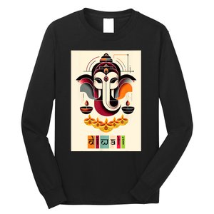 Modern Ganesh Diwali Festival Of Light Colorful Hindu Art Long Sleeve Shirt