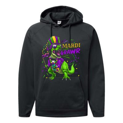 Mardi Gras Dabbing T Rex Dinosaur Mardi Grawr Bead Costume Performance Fleece Hoodie