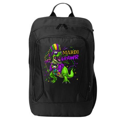 Mardi Gras Dabbing T Rex Dinosaur Mardi Grawr Bead Costume City Backpack