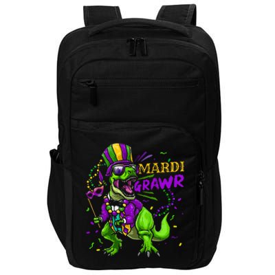 Mardi Gras Dabbing T Rex Dinosaur Mardi Grawr Bead Costume Impact Tech Backpack