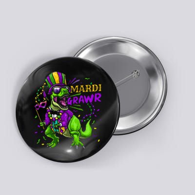 Mardi Gras Dabbing T Rex Dinosaur Mardi Grawr Bead Costume Button