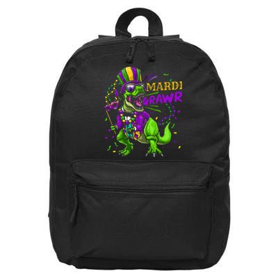 Mardi Gras Dabbing T Rex Dinosaur Mardi Grawr Bead Costume 16 in Basic Backpack