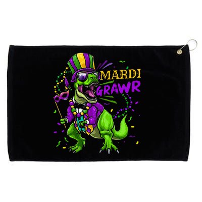 Mardi Gras Dabbing T Rex Dinosaur Mardi Grawr Bead Costume Grommeted Golf Towel