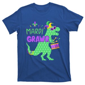 Mardi Gras Dinosaur Tfunny Giftrex With Grawr And Fleur De Lis Gift T-Shirt