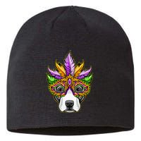 Mardi Gras Dog Mask Pitbull Funny Party Carnival Gift Sustainable Beanie