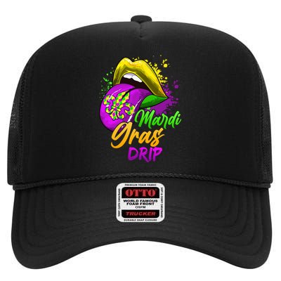 Mardi Gras Drip Mardi Gras High Crown Mesh Back Trucker Hat