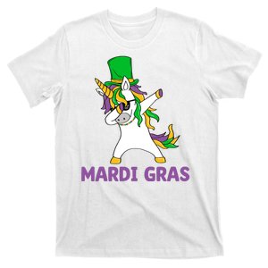 Mardi Gras Dabbing Unicorn Carnival T-Shirt