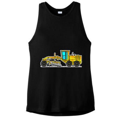 Motor Grader Design Road Grader And Blade Art Ladies PosiCharge Tri-Blend Wicking Tank