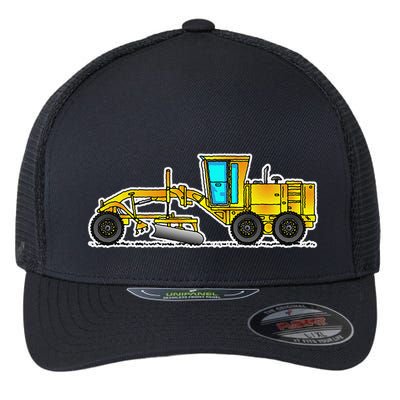 Motor Grader Design Road Grader And Blade Art Flexfit Unipanel Trucker Cap