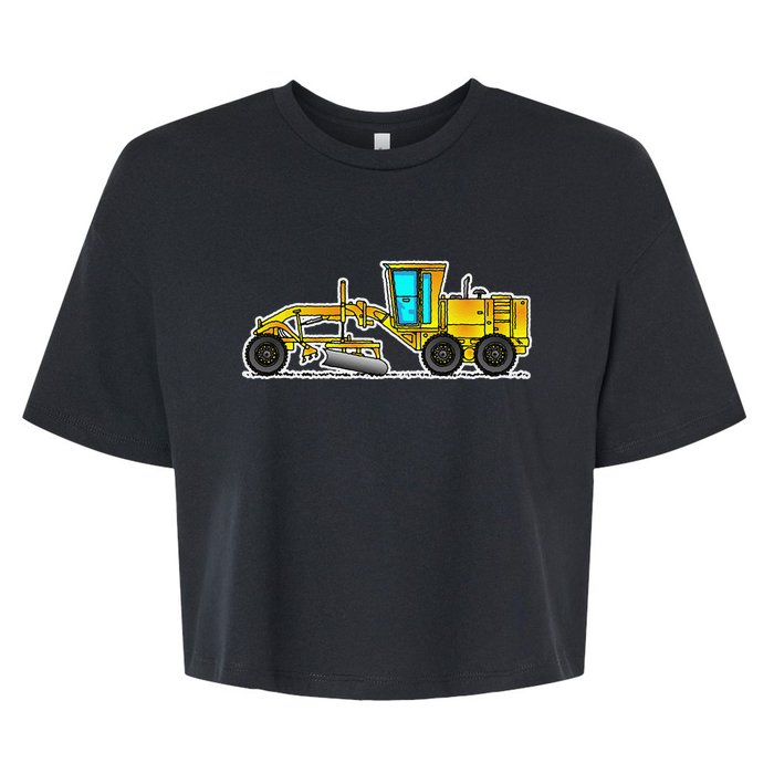 Motor Grader Design Road Grader And Blade Art Bella+Canvas Jersey Crop Tee