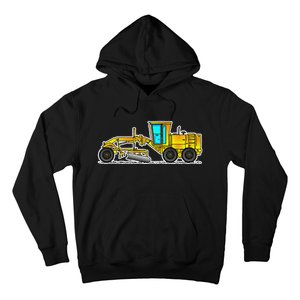 Motor Grader Design Road Grader And Blade Art Hoodie