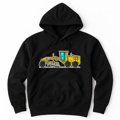 Motor Grader Design Road Grader And Blade Art Hoodie