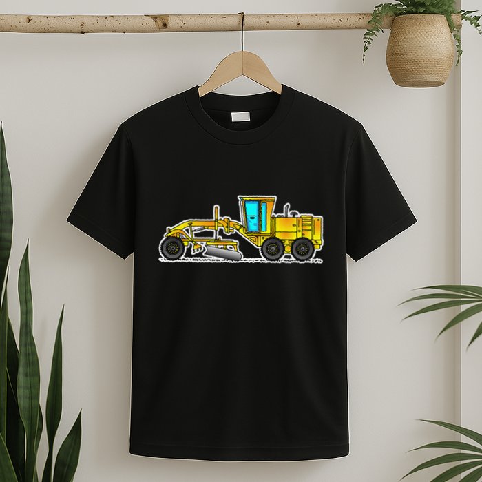 Motor Grader Design Road Grader And Blade Art T-Shirt