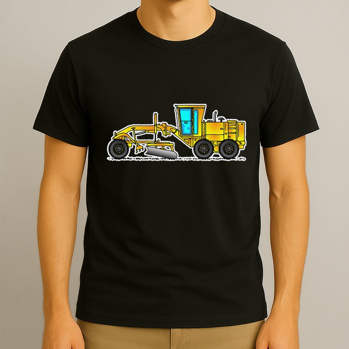 Motor Grader Design Road Grader And Blade Art T-Shirt