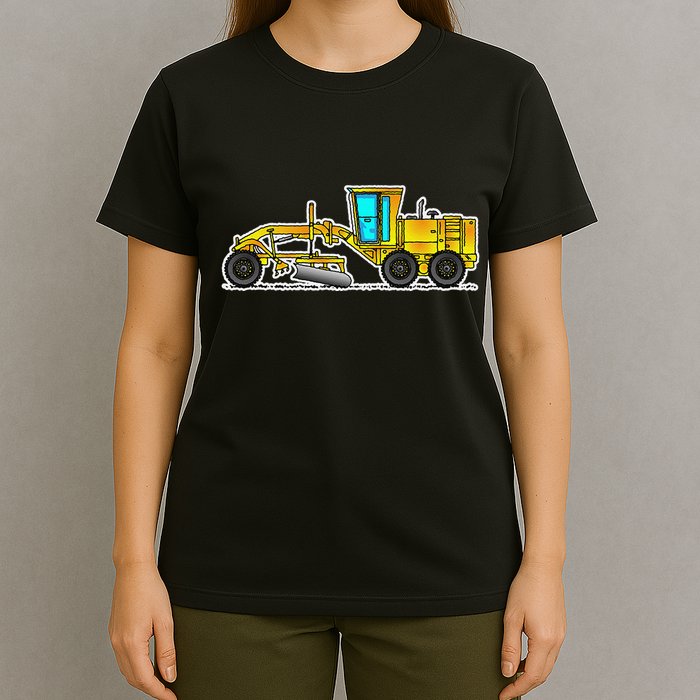 Motor Grader Design Road Grader And Blade Art T-Shirt