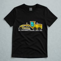 Motor Grader Design Road Grader And Blade Art T-Shirt