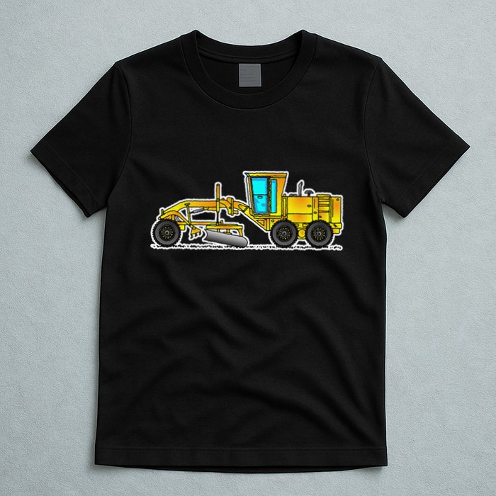 Motor Grader Design Road Grader And Blade Art T-Shirt