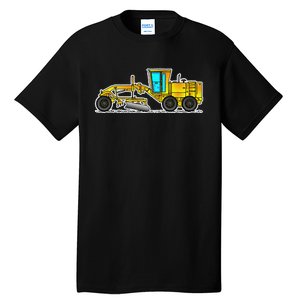 Motor Grader Design Road Grader And Blade Art Tall T-Shirt