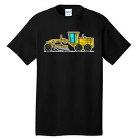 Motor Grader Design Road Grader And Blade Art Tall T-Shirt