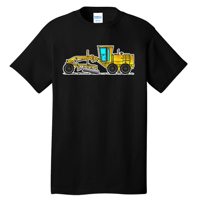 Motor Grader Design Road Grader And Blade Art Tall T-Shirt