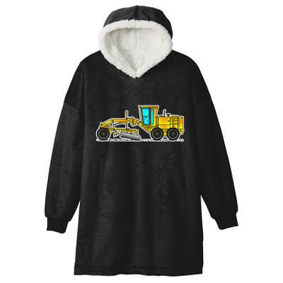 Motor Grader Design Road Grader And Blade Art Hooded Wearable Blanket