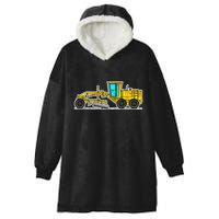 Motor Grader Design Road Grader And Blade Art Hooded Wearable Blanket