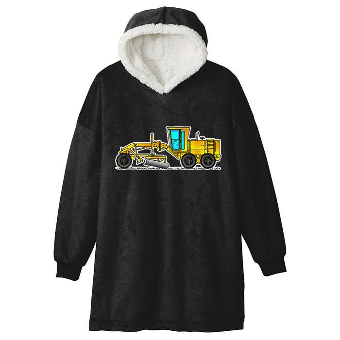Motor Grader Design Road Grader And Blade Art Hooded Wearable Blanket